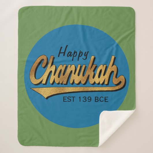 Chanukah Retro Sherpa Hanukkah Blanket/Medium Deken (Voorkant)