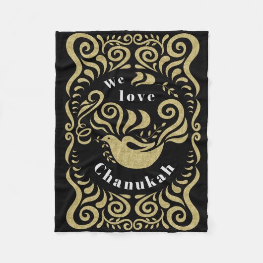 Chanukah Stencil Fleece Blanket (Voorkant)