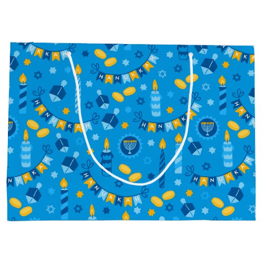 Chanukah Streamers Hanukkah Blue Banners Groot Cadeauzakje (Achterkant)