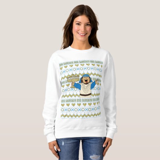 Chanukah Ugly Sweatshirt Bling (Voorkant volledig)