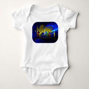 Chanukkah Brass Lion Menorah Romper