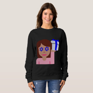 chanukkah cheveux flip emoji femmes sweatshirt