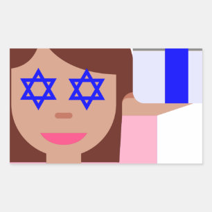 chanukkah hair flip emoji rechthoekige sticker