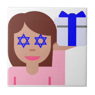 chanukkah hair flip emoji tegeltje