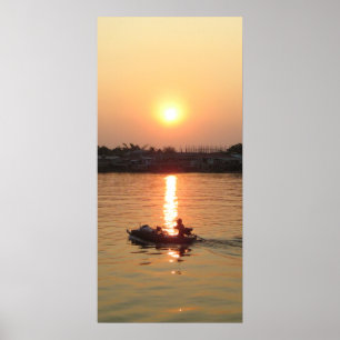 Chao Phraya Sunset ... Ayutthaya, Thailand Poster