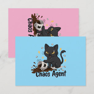 Chaos Agent Zwarte Kat Bedankkaart
