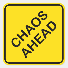 Chaos Ahead Road Traffic Warning Sign Sticker