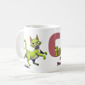 Chaos Cat Mug – Incitata: Frisky in the Sheets Koffiemok (Voorkant links)