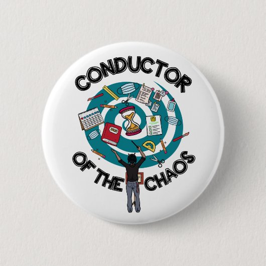 Chaos Conductor Button - Zwart (Voorkant)