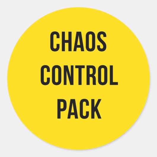 Chaos Control Pack™ – Vetgedrukte ronde Sticker vo (Voorkant)