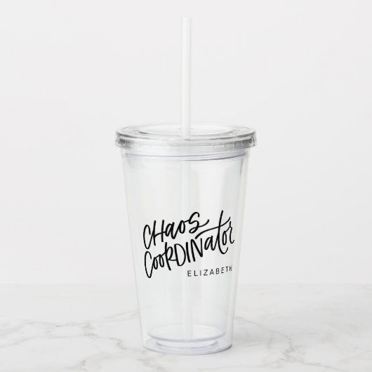 Chaos-coördinator Acryl Drinkbeker (Voorkant)