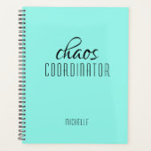 Chaos Coördinator Blauw Gepersonaliseerde Naam Planner (Voorkant)