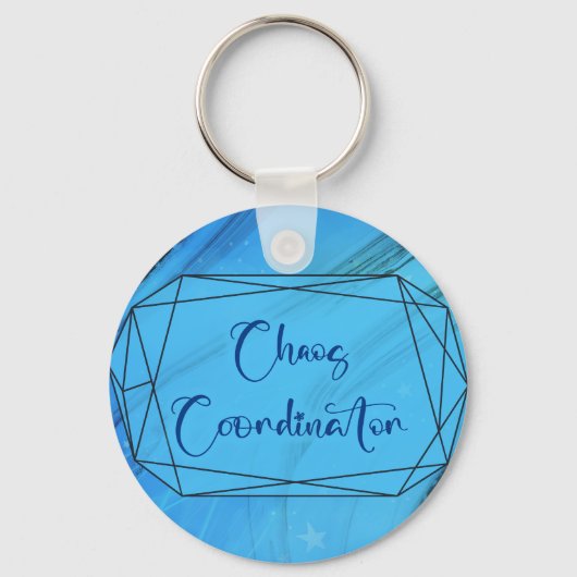 Chaos-coördinator (blauw) sleutelhanger (Voorkant)