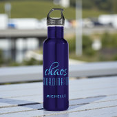 Chaos Coördinator Blauwe Typografie Aangepaste naa Waterfles