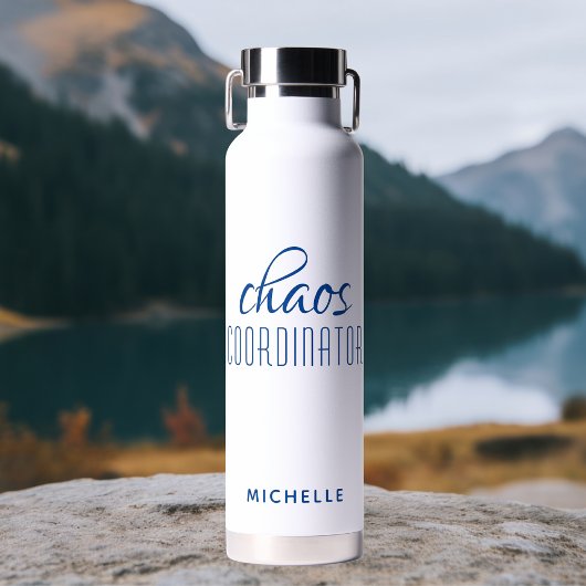 Chaos Coordinator Blue Calligraphy Script Name Waterfles