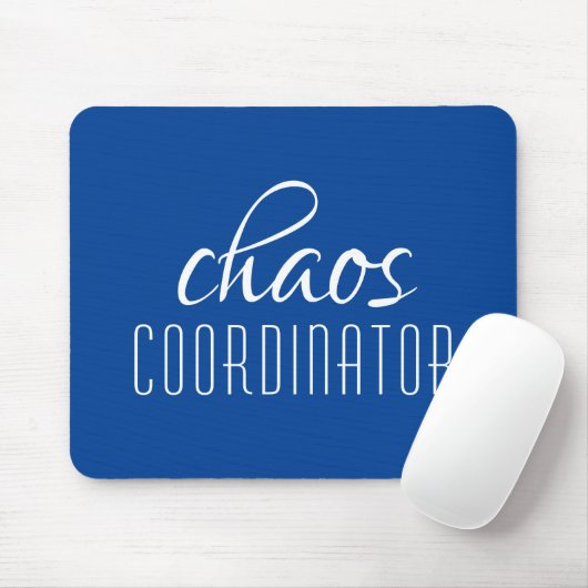 Chaos Coordinator Blue Typographic Text Muismat (Met muis)