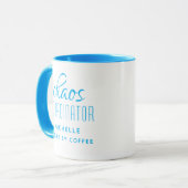 Chaos Coordinator Blue Typography Personalized Mok (Voorkant links)
