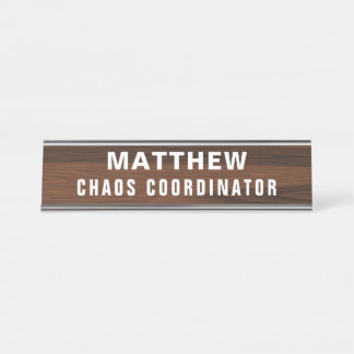 Chaos Coordinator Funny Novelty Personalized Bureau Naambordje