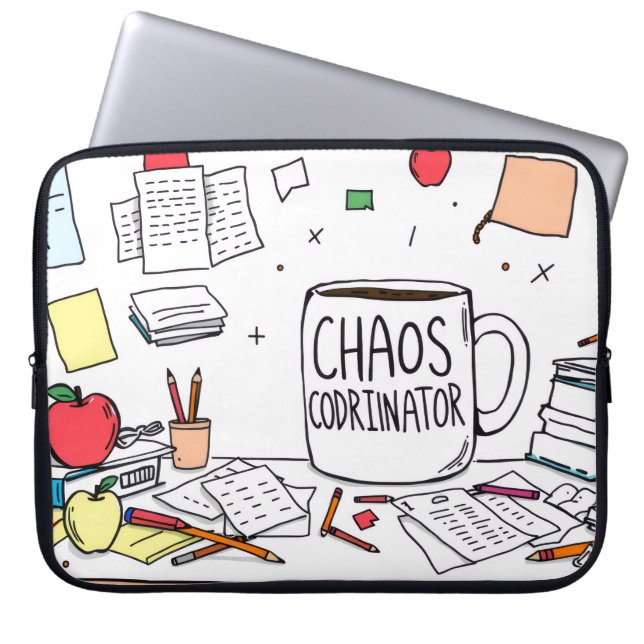 Chaos Coordinator Funny Typography  Laptop Sleeve (Voorkant)