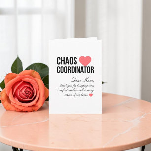 Chaos Coördinator Gepersonaliseerd Uniek Cadeau Bedankkaart