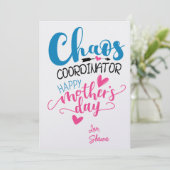Chaos Coordinator Kaart - Grappige Moederdag Uitno (Staand voorkant)