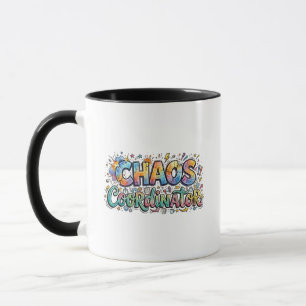 Chaos Coördinator Kleurrijke Doodle Tweekleurige K Mok