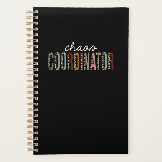 Chaos Coordinator Leopard Print Funny Gift Planner (Voorkant)