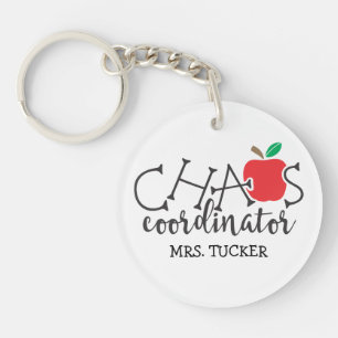Chaos-coördinator met Apple- en Teachernaam Sleutelhanger
