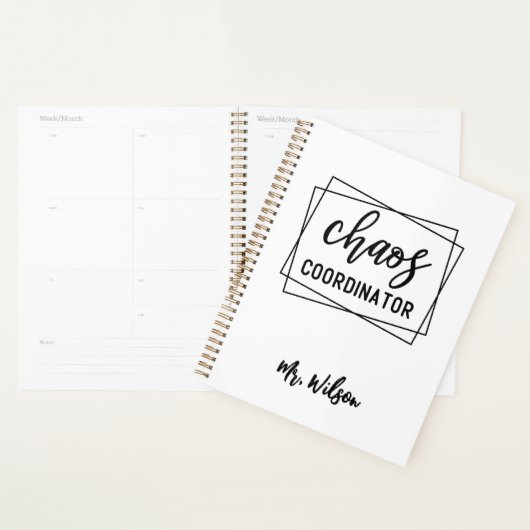 Chaos Coordinator Notebook – Funny Teacher Quote (Devant avec enveloppe)
