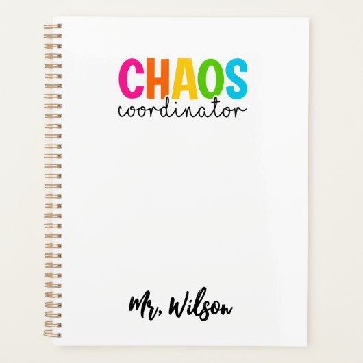 Chaos Coordinator Notebook – Funny Teacher Quote (Devant)