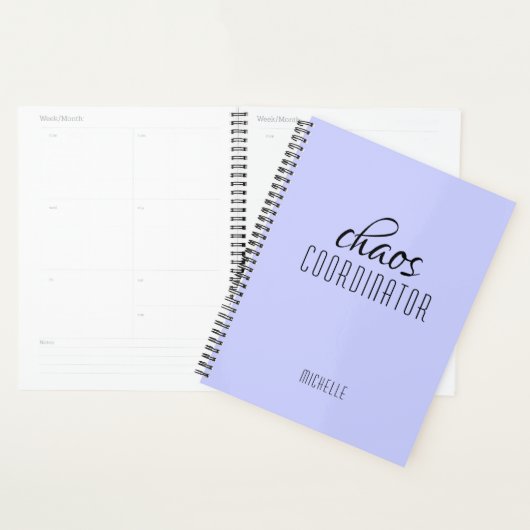 Chaos Coordinator Paarse gepersonaliseerde naam Planner (Display)