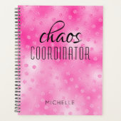 Chaos Coordinator Pink Girly Glitter Persoonlijk Planner (Voorkant)