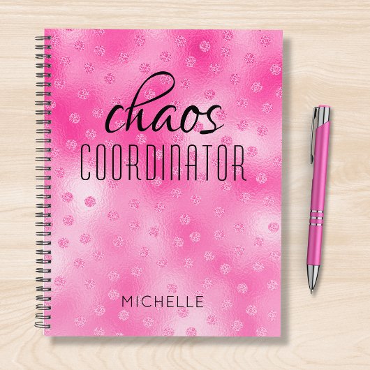 Chaos Coordinator Pink Girly Glitter Persoonlijk Planner