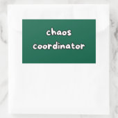 chaos coordinator rechthoekige sticker (Tas)