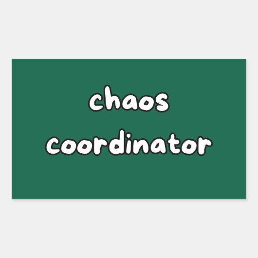chaos coordinator rechthoekige sticker (Voorkant)