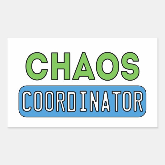 Chaos-coördinator Rechthoekige Sticker (Voorkant)