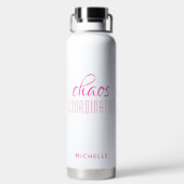 Chaos Coördinator Roze Calligrafie-scriptnaam Waterfles (Achterkant)