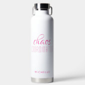 Chaos Coördinator Roze Calligrafie-scriptnaam Waterfles (Voorkant)