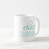 Chaos Coordinator Turquoise Script Koffiemok (Voorkant rechts)