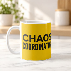 Chaos Coördinator Vet Gele Grappige Mok