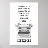 Chaos en Dancing STAR quote van Nietzsche Poster (Voorkant)