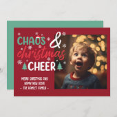 Chaos en Kerstmis Cheer Grappig Feestdagenkaart (Voorkant / Achterkant)