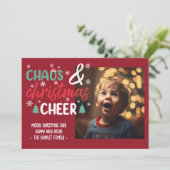 Chaos en Kerstmis Cheer Grappig Feestdagenkaart (Staand voorkant)