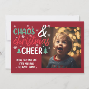 Chaos en Kerstmis Cheer Grappig Feestdagenkaart