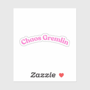 Chaos Gremlin   Grappige roze bubbel brief Sticker