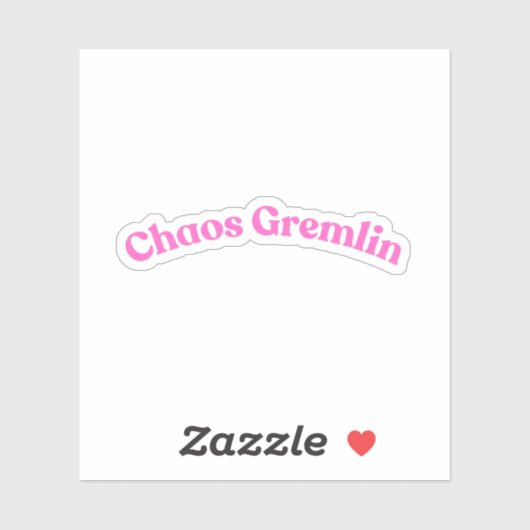 Chaos Gremlin | Grappige roze bubbel brief Sticker (Vel)