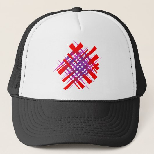 chaos helder rood blauw trucker pet (Voorkant)
