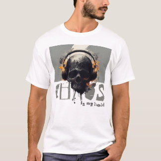 Chaos im Kopf Totenkopf mit Kopfhörer Design T-shirt