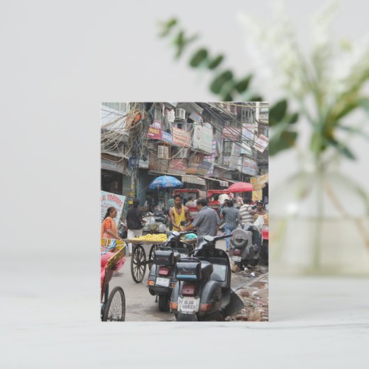 Chaos in Delhi Briefkaart (Staand voorkant)