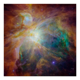 Chaos in het hart van Orion Spitzer Hubble-composi Perfect Poster